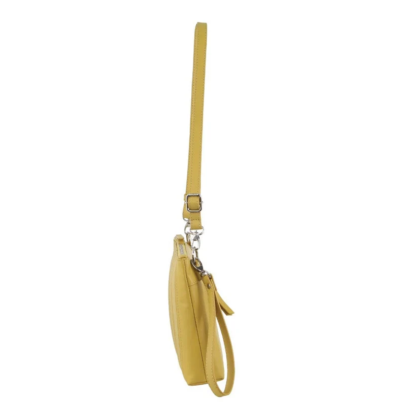 Pierre Cardin Women's Leather Stitch Design Shoulder Crossbody Bag 28cm Yellow