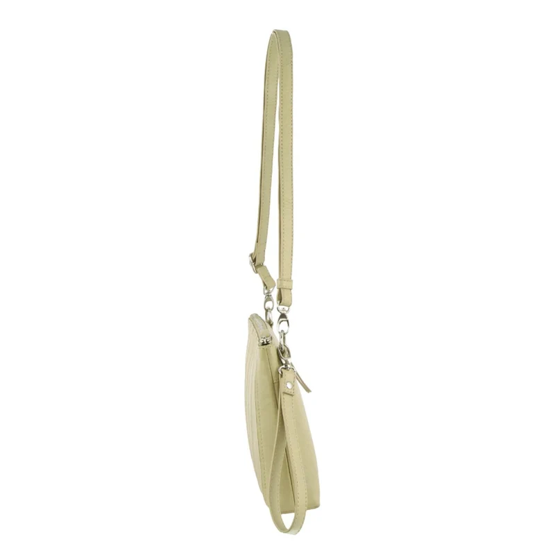 Pierre Cardin Women's Leather Stitch Design Shoulder Crossbody Bag 28cm Sand