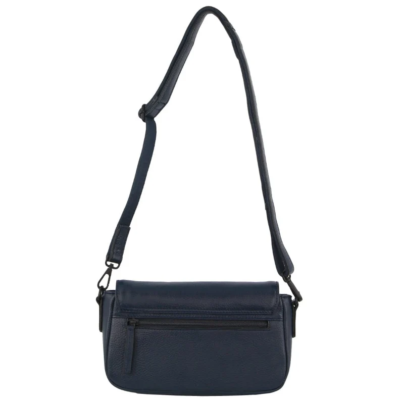 Pierre Cardin Leather Pleated Design Shoulder Crossbody Bag 25x14cm Navy