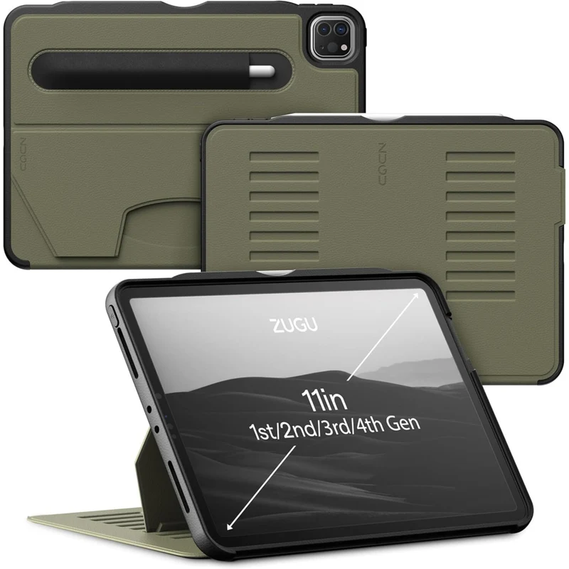 Zugu - Étui pour iPad Pro 11 po 2020/2021/2022 - Édition Limitée - Vert Olive