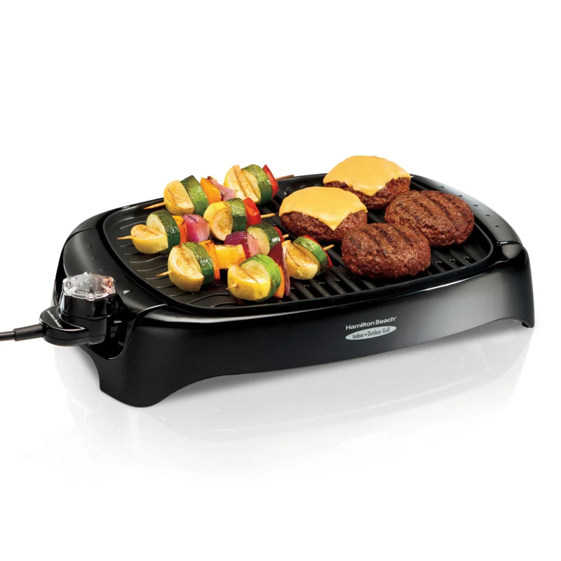 Hamilton Beach - Grill sans fumée intérieur et extérieur de 8 portions