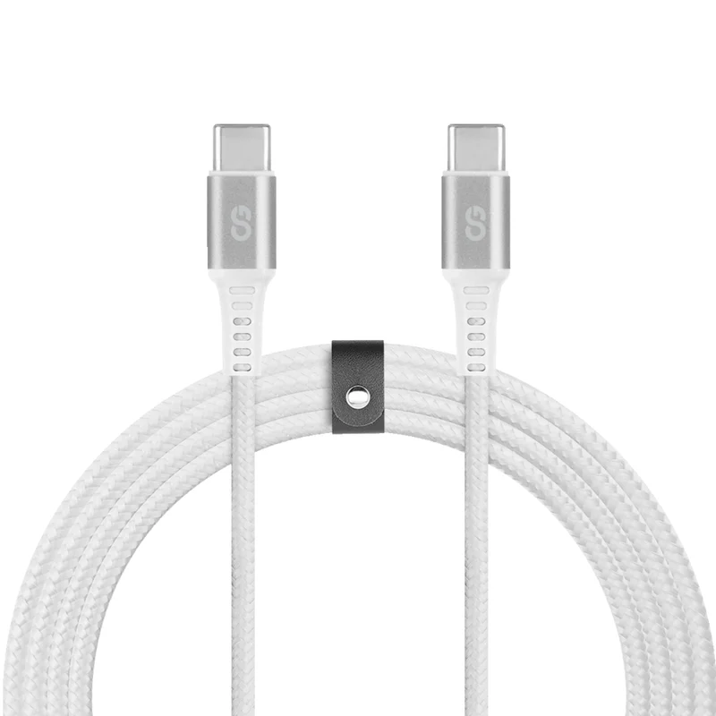LOGiiX Piston Connect Braid Eco USB-C to USB-C - Silver/White