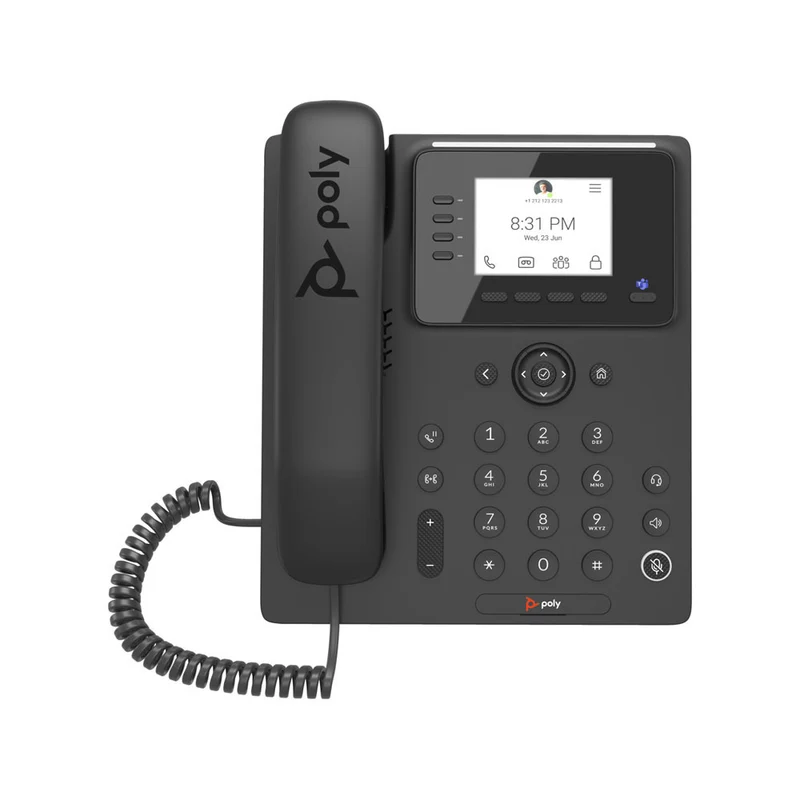 HP Poly CCX 350 Corded Wall Mountable IP Phone - Black