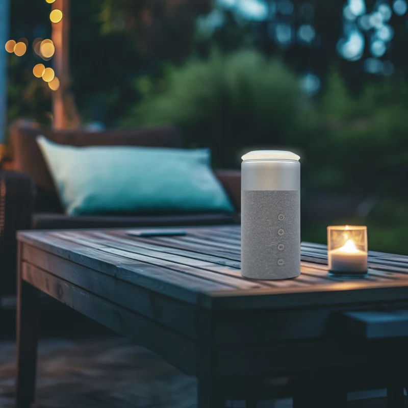 LBT - Haut-parleur Bluetooth à chargement magnétique 3-en-1 Mag Stream Vibe Home - Gris clair