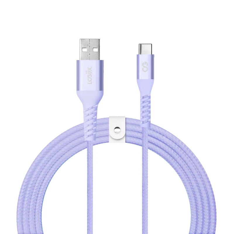 LOGiiX - Vibrance Braid 1,2 M USB-A vers USB-C - Lavande