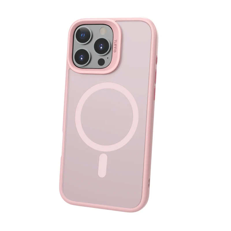 TUFF8 iPhone 16 Pro Glide Guard Rugged Back Case - Pink