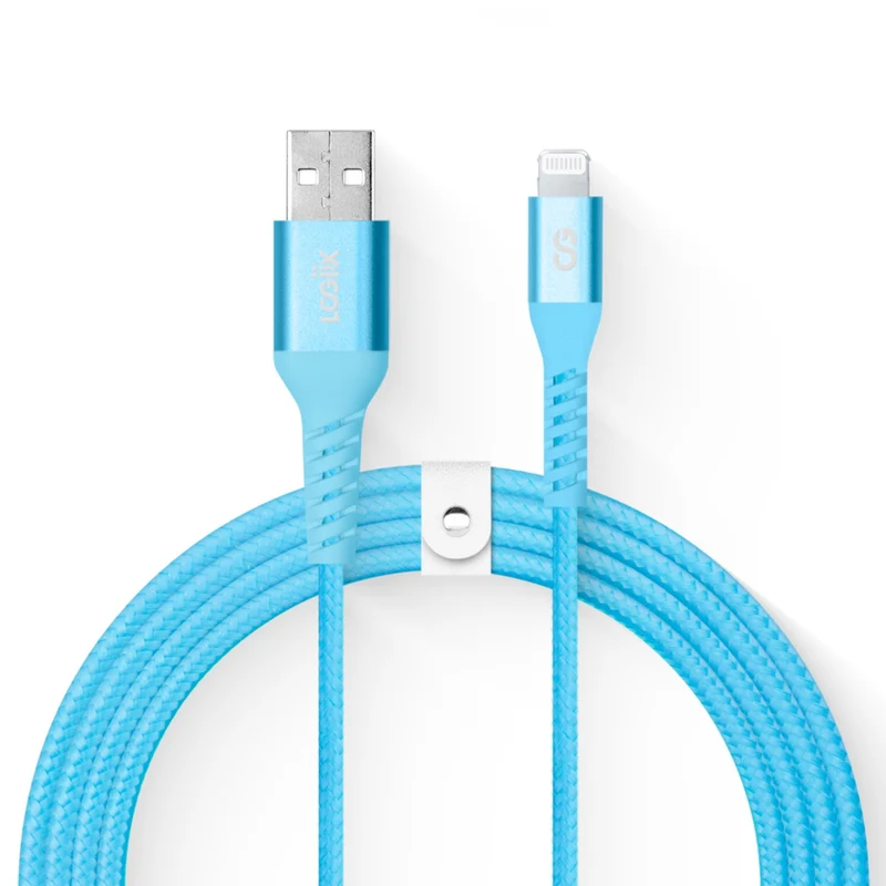 LOGiiX - Vibrance Braid 1,2 M USB-A vers Lightning - Turquoise