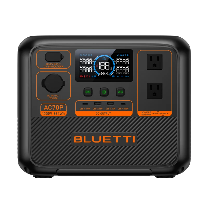 Bluetti - Centrale électrique portative Premium Series AC70P - 864Wh