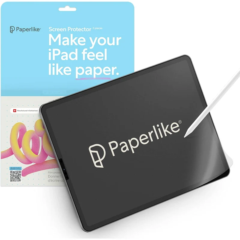 Paperlike - 2.1 Protecteur d'écran pour iPad Pro 12.9 po (6e/5e gén) - Transparent - Paquet de 2