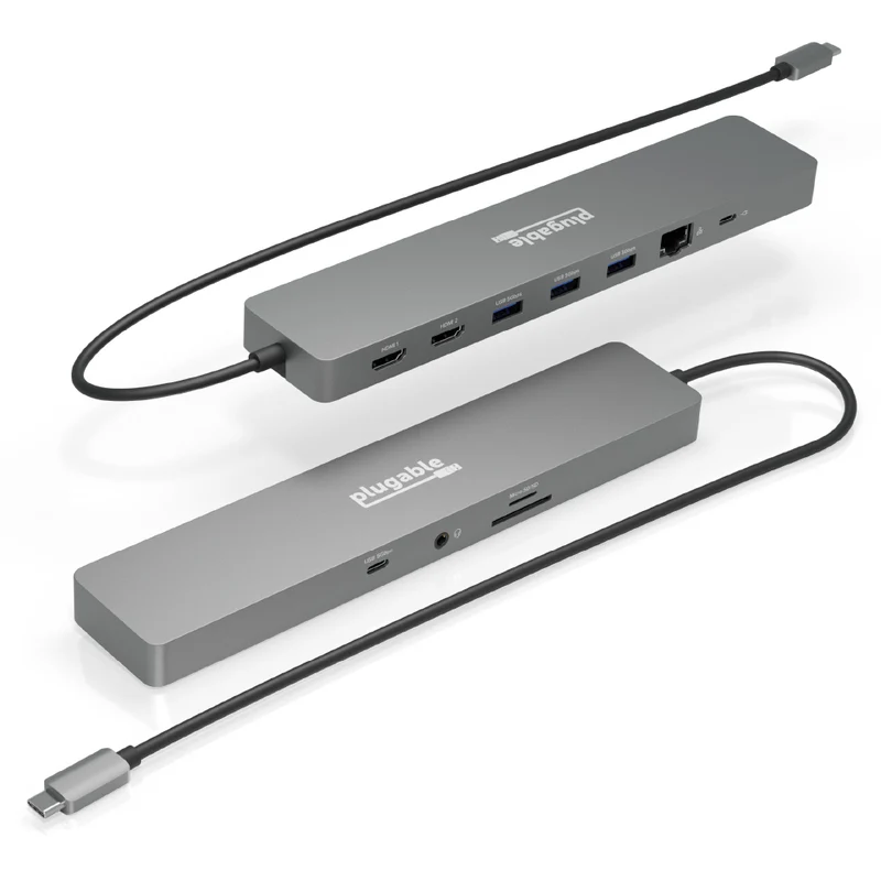 Plugable - Adaptateur hub USB-C 11 en 1 enfichable avec Ethernet