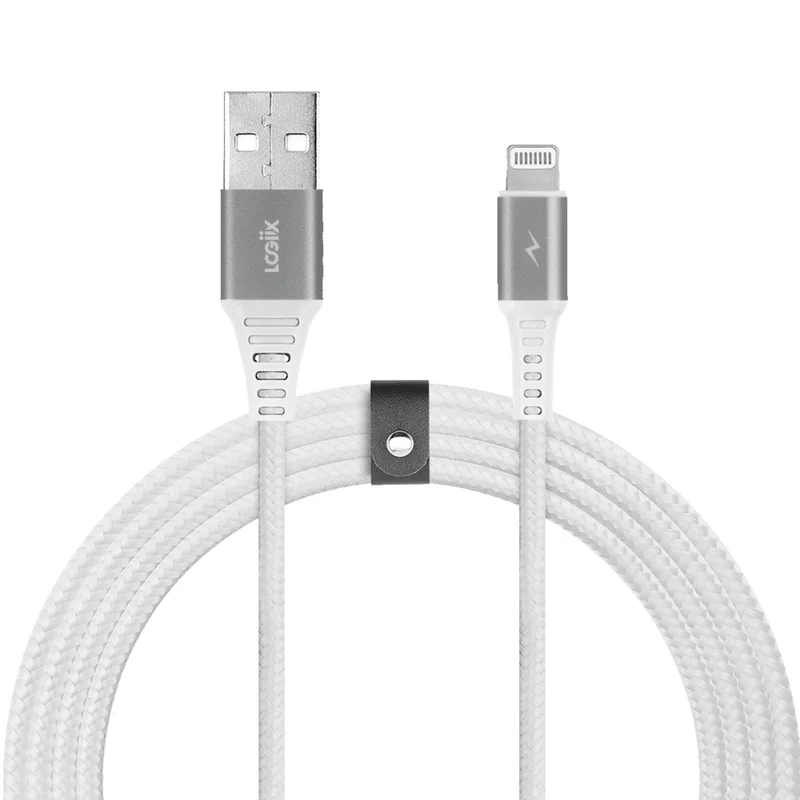 LOGiiX Piston Connect Braid Eco USB-A to Lightning - Silver/White
