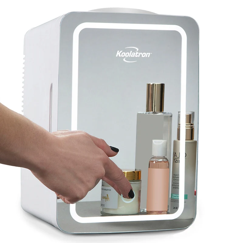 Koolatron - Réfrigérateur Cosmetics avec miroir de maquillage et anneau lumineux LED - 6 L