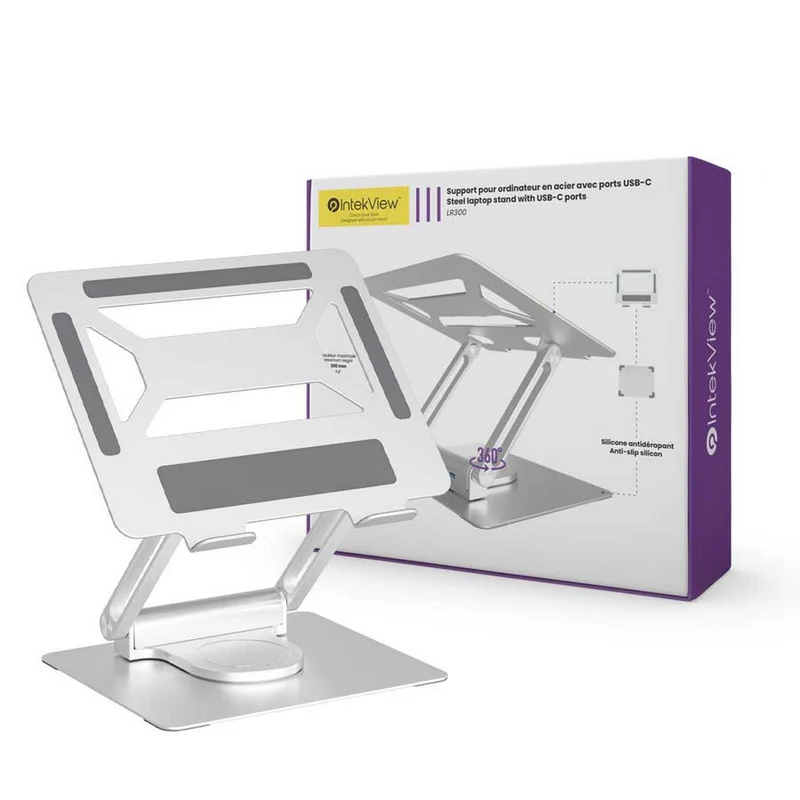 Intekview Steel Laptop Holder with USB-C Port