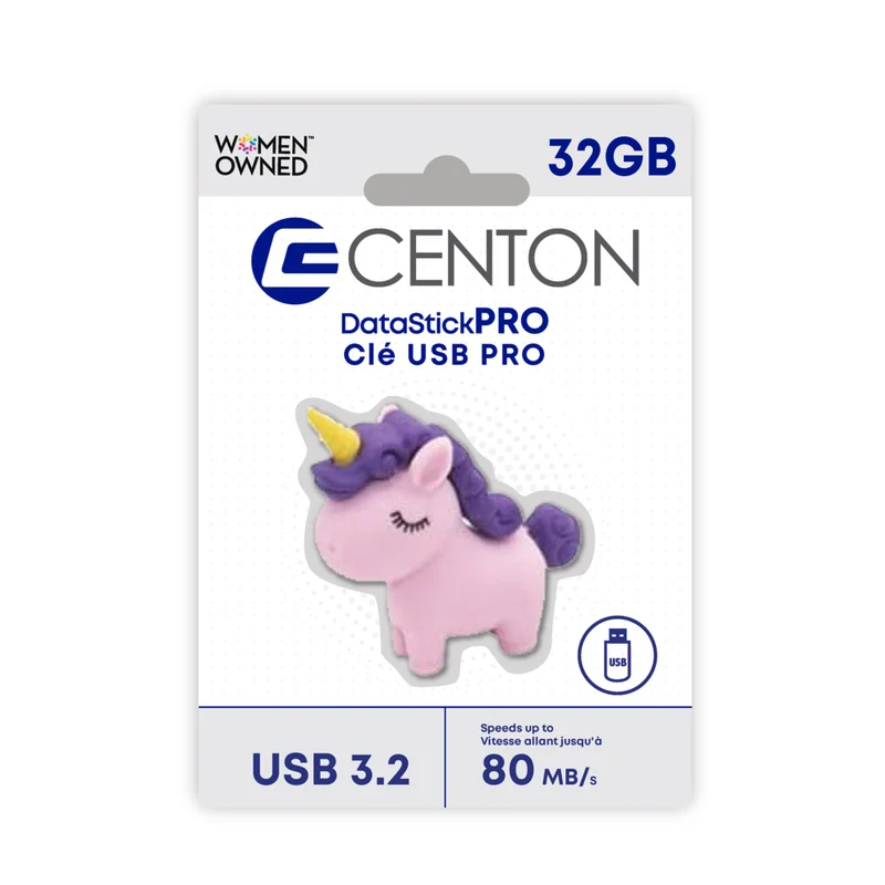Centon Unicorn USB Flash Drive - USB 3.2 Gen1 - 32G - Lilac