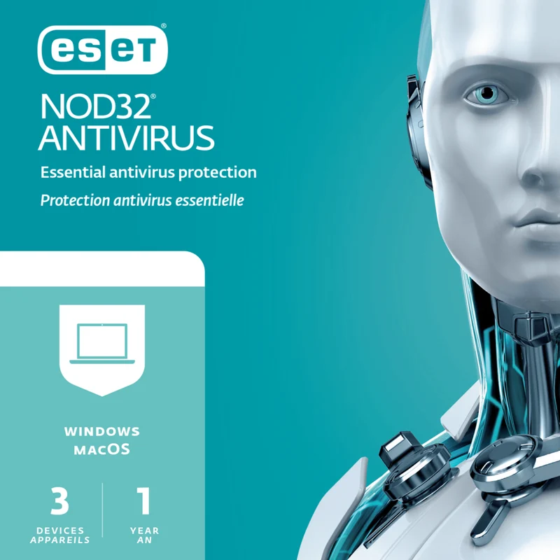 Eset Nod32 Antivirus - 3-User - 1-Year Sleeve - PC/Mac