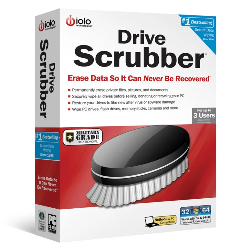 Iolo Drive Scrubber Military Grade Data Removal - 3-User -