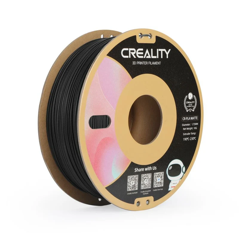 Creality - Filament pour imprimante 3D CR-PLA - 1,75 mm - Noir mat