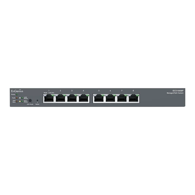 EnGenius Cloud Managed Gigabit 55W 8 Port PoE Switch