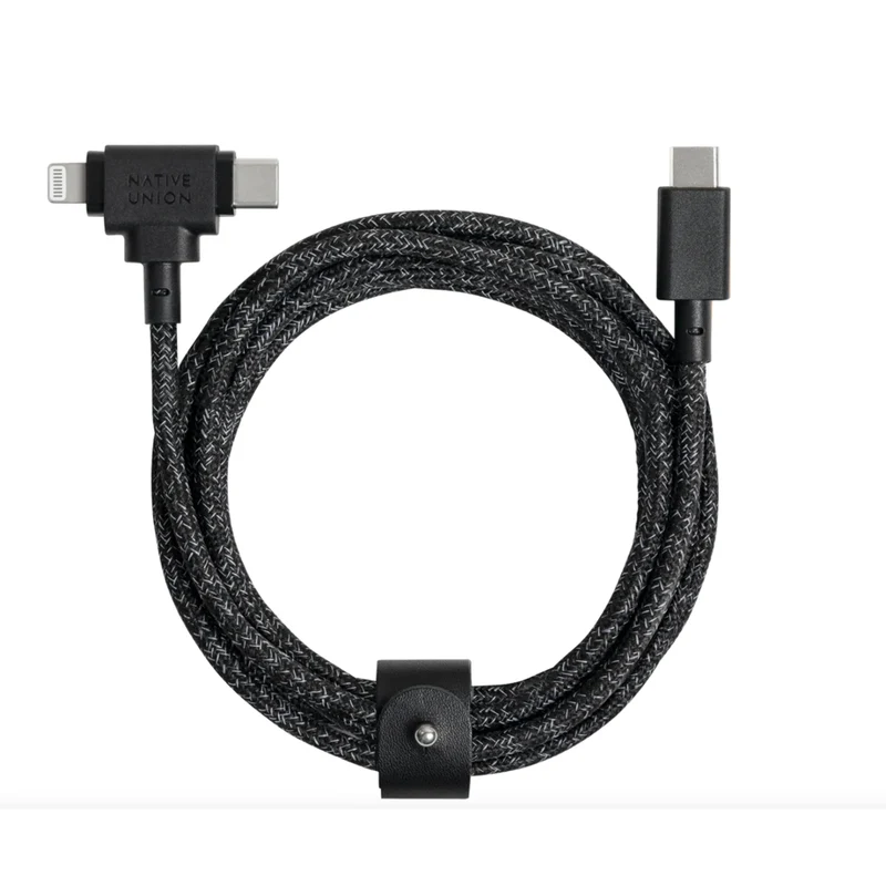 Native Union Belt USB-C to USB-C/Lightning 1.8m Cable - Cosmos Black