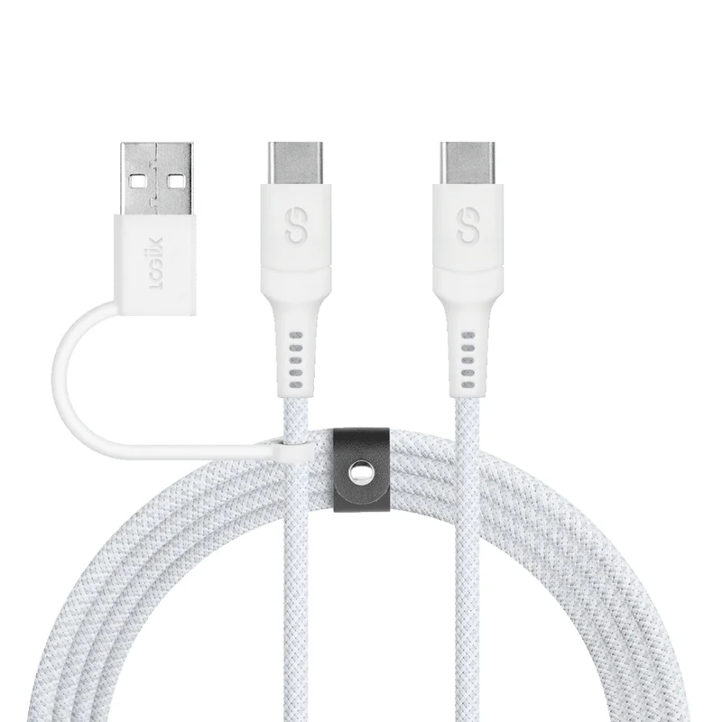LOGiiX 2-in-1 Multicable 1.5M USB-C to USB-C/USB-A - White