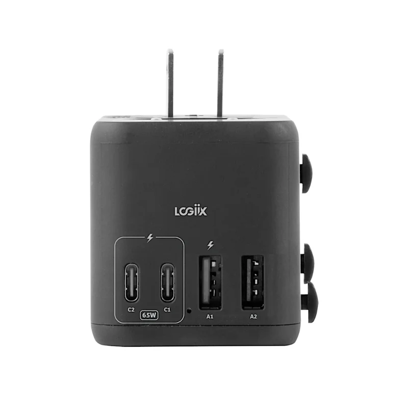 LOGiiX - World Traveler XL 65W Adaptateur de Voyage - Noir