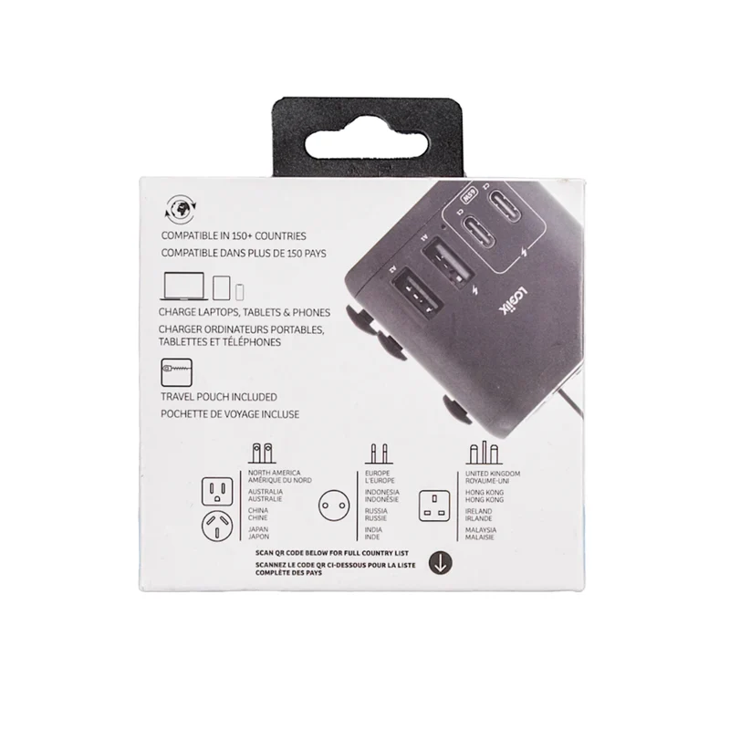 LOGiiX - World Traveler XL 65W Adaptateur de Voyage - Noir