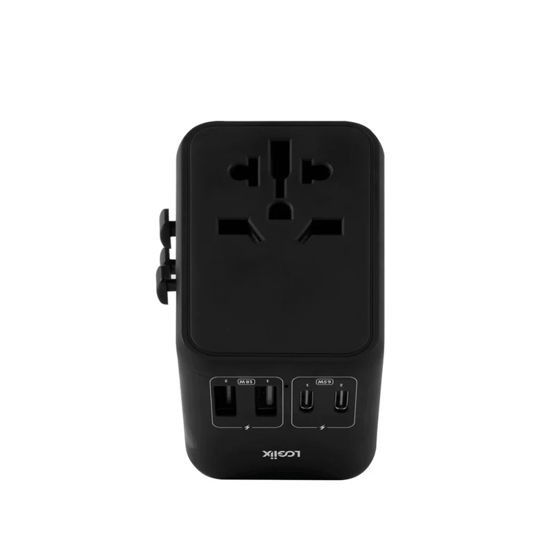 LOGiiX World Traveler XL 65W Travel Adapter - Black