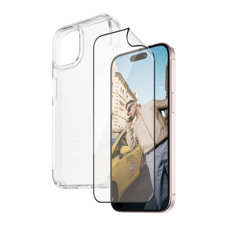 PanzerGlass Bundle with HardCase & Matrix Glass for iPhone 15 - Clear