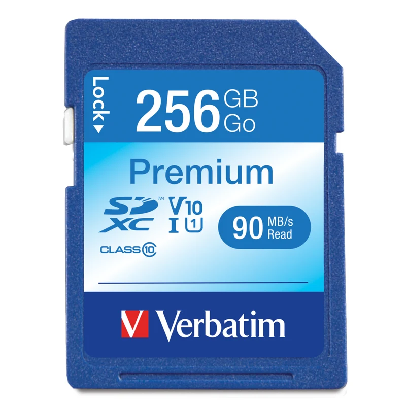 Verbatim - Carte mémoire Premium SDXC 256 Go, UHS-I V10 U1 classe 10