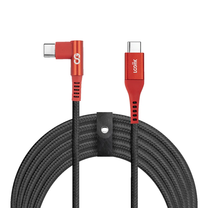 LOGiiX - Piston Connect XL 90 USB-C vers USB-C 100W - Rouge/Noir