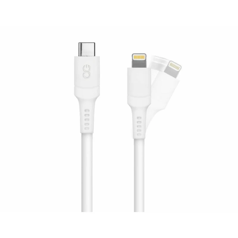 LOGiiX Sync & Charge Anti Stress USB-C to Lightning - 1.2M - White