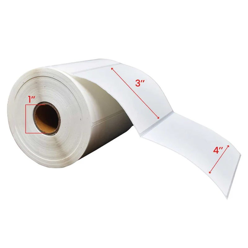 Premium Tape 4" x 3" (102 mm x 76 mm) Direct Thermal Labels - 1" (25 mm) Core - 12 Rolls