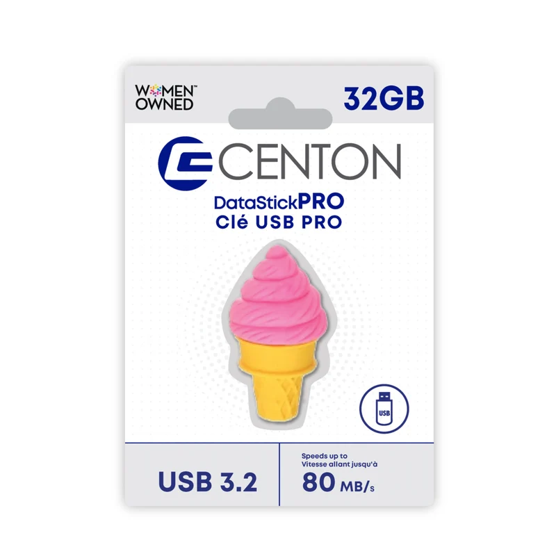 Centon Ice Cream USB Flash Drive - USB 3.2 Gen1 - 32G - Pink