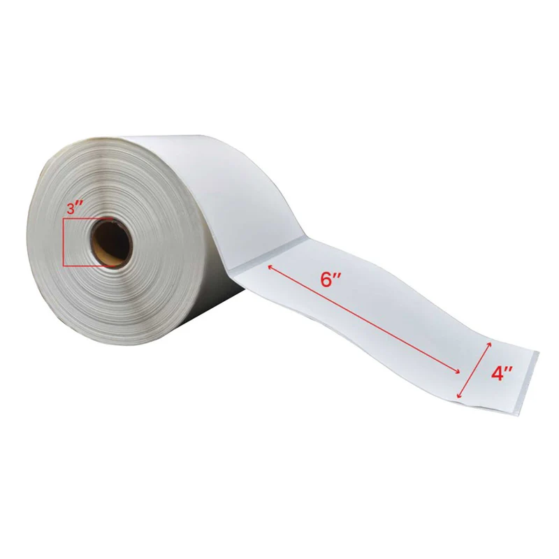 Premium Tape - 4 x 6 po (102 mm x 152 mm) Étiquettes Thermiques Directes - Noyau de 3 po (76 mm) - Paquet de 4