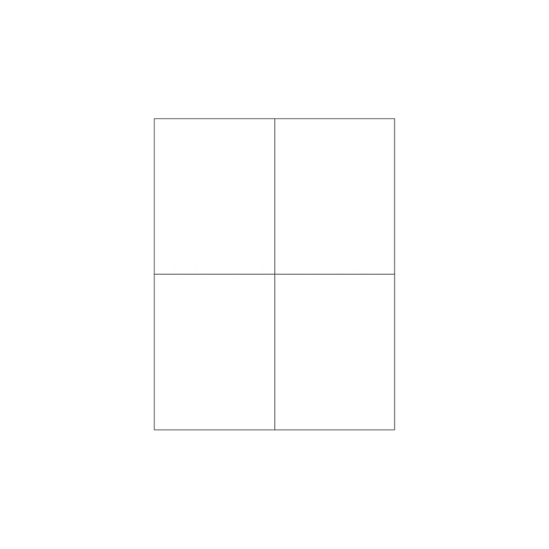 Spicers - Étiquettes laser blanches - Vierges non couchées - Feuilles de 8-1/2 po x 11 po - 4 étiquettes de 4 po x 5 po par feuille - Paquet de 250