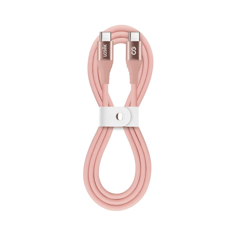 LOGiiX - Vibrance Câble Silicone USB-C vers USB-C - Rose