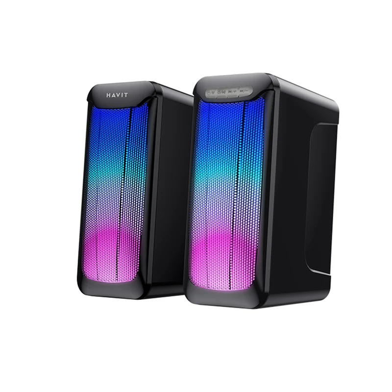 Havit - Enceintes Bluetooth stéréo Computer Gaming - Éclairage RVB dynamique, entrée audio stéréo 3,5 mm