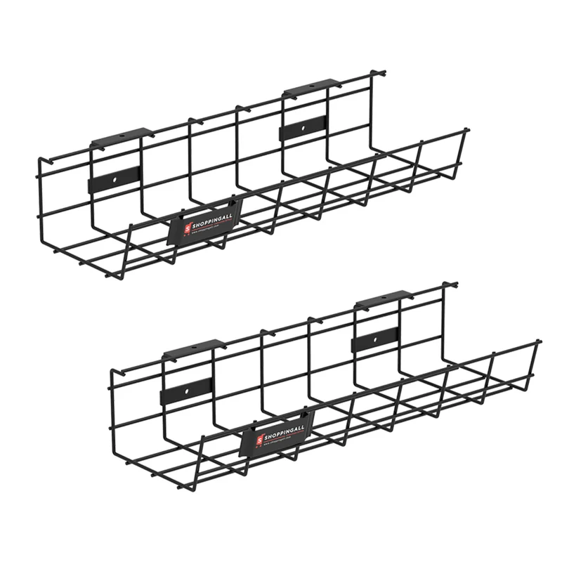 ShoppingAll -Chemin de câbles sous le bureau - Noir - Lot de 2