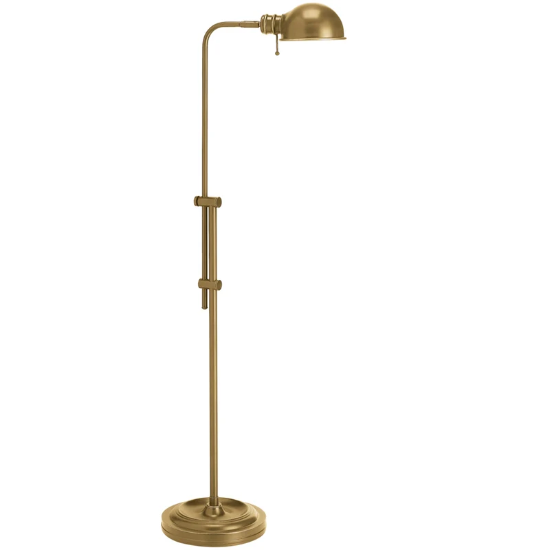 Dainolite Fedora Traditional Incandescent Adjustable Pharmacy Floor Lamp - 1 Light - Aged Brass