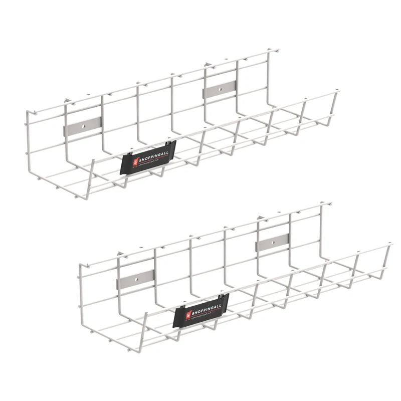 ShoppingAll Under Desk Cable Management Mesh Tray - White - 2 Pack