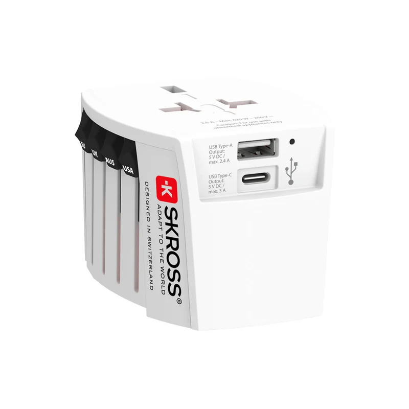 SKROSS World MUV USB (AC) Travel Adapter - White