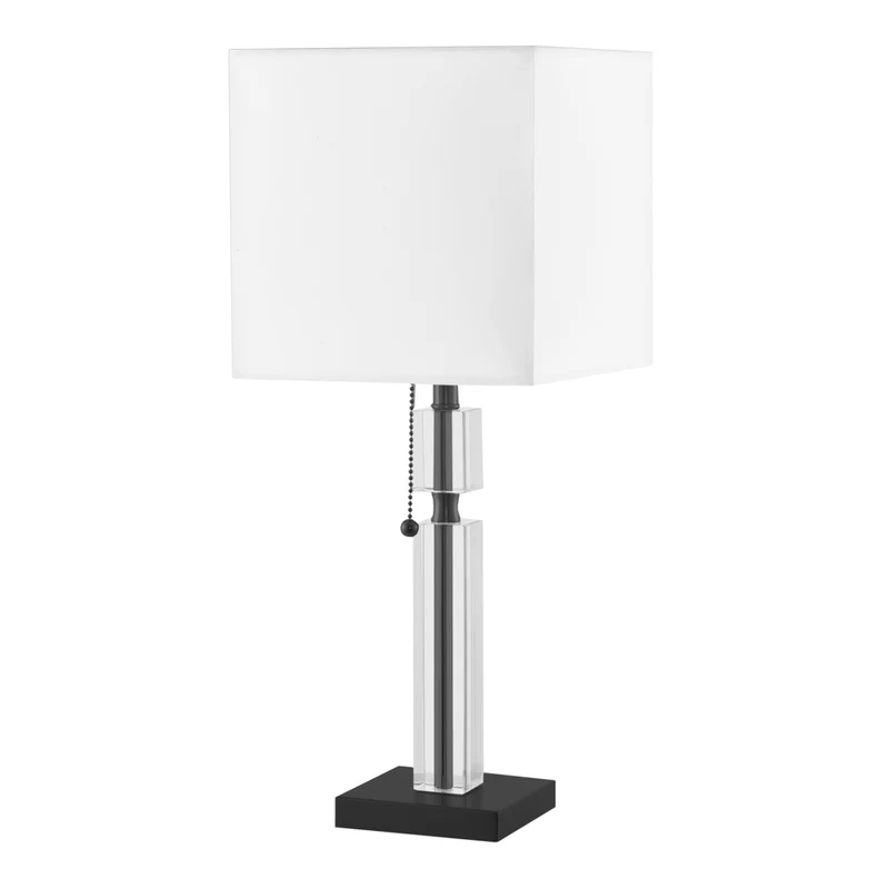 Dainolite - Lampe de table à incandescence moderne Fernanda, 1 lumière, noir mat avec abat-jour blanc