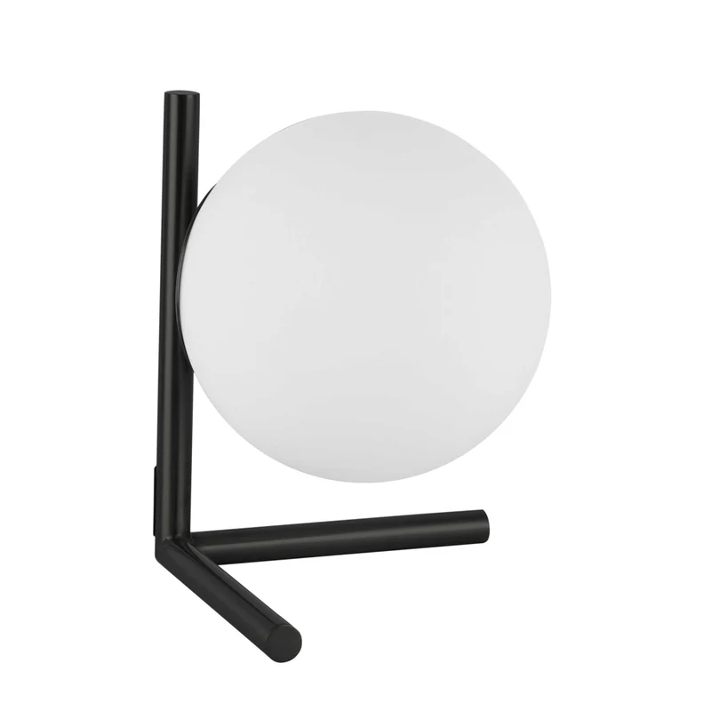 Dainolite - Lampe de table à incandescence contemporaine Folgar, 1 lumière, noir mat avec verre opale