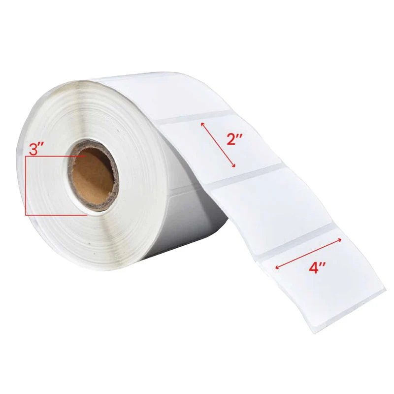 Premium Tape 4" x 2" (102 mm x 51 mm) Direct Thermal Labels - 3" (76 mm) Core - 4 Rolls
