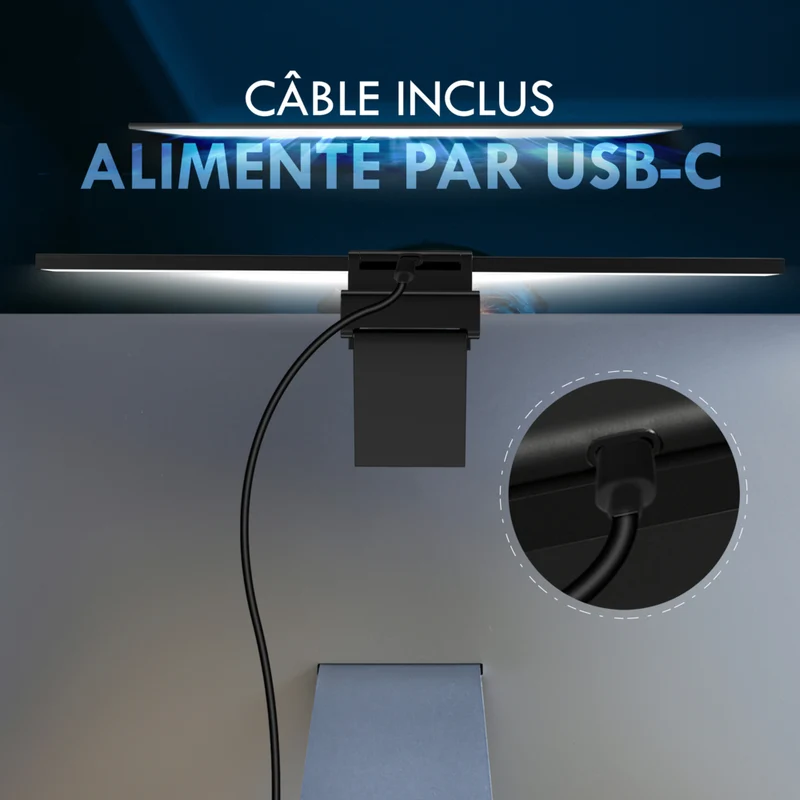 IMPOTEK - Barre lumineuse pour écran LED, lampe d'écran intelligente avec antireflet, contrôle tactile, gradation automatique, minuterie d'extinction
