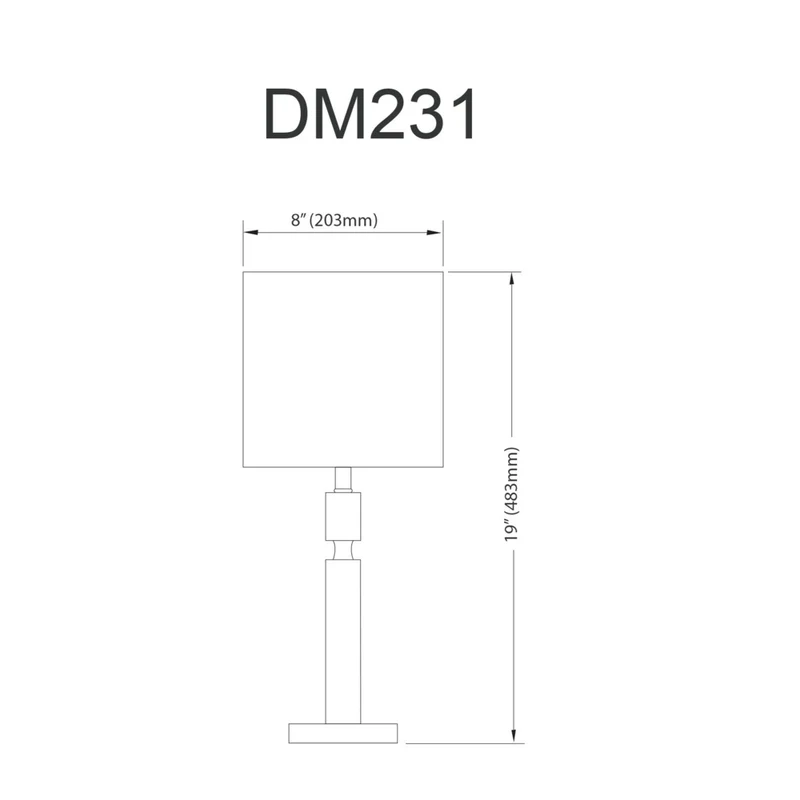 Dainolite - Lampe de table à incandescence moderne Fernanda, 1 lumière, laiton vieilli avec abat-jour blanc