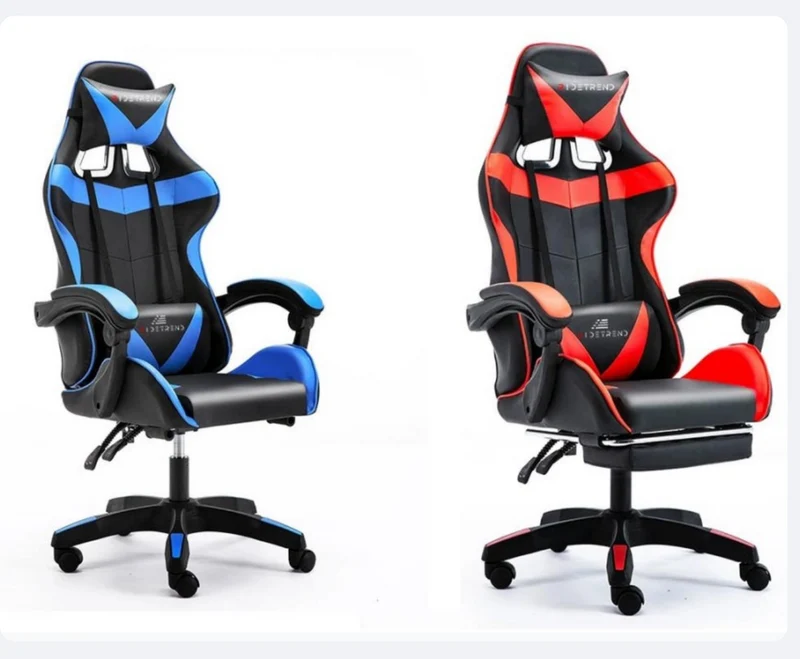 Siège gaming bleu et noir