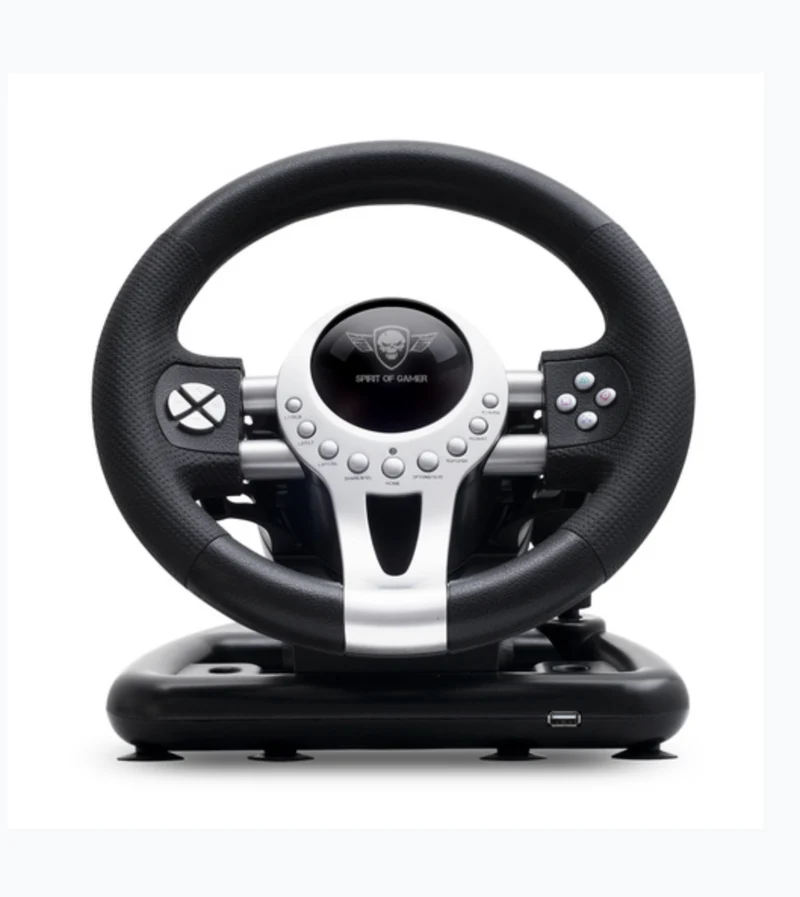 Volant boite a vitesse Spirit of Gamer Race Wheel Pro 2 Noir, Argent USB Volant + pédales Numérique PC, PlayStation 4, Playstation 3, Xbox One