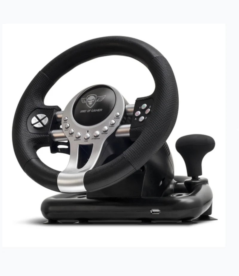 Volant boite a vitesse Spirit of Gamer Race Wheel Pro 2 Noir, Argent USB Volant + pédales Numérique PC, PlayStation 4, Playstation 3, Xbox One