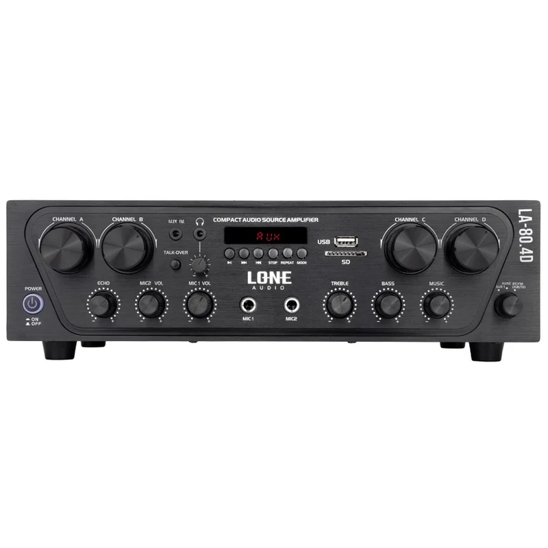 AMPLIFICATEUR STÉRÉO 4 x 80W en 4 et 8Ω